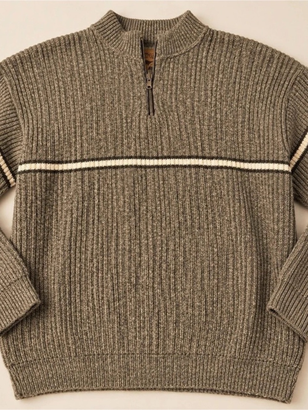 Alps Men's Wool Quarter-Zip Sweater Size Large